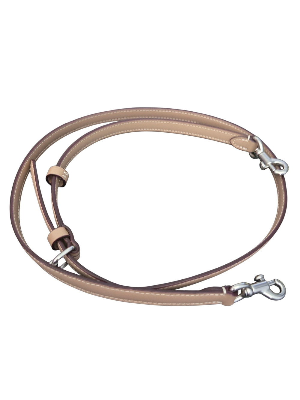 Coach Taupe Brown Leather Shoulder Strap with Silver Hardware